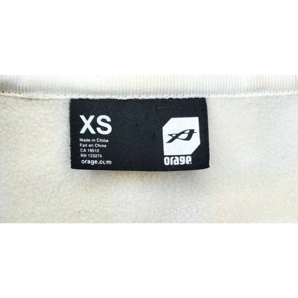 Rare Orage Color Block Full Zip Extra Small Unisex Hooded Drawstring Sweater - Picture 9 of 12